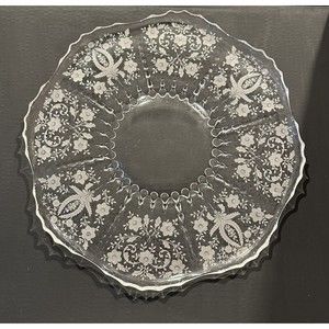 Vintage Viking Crystal Glass Radiance PRELUDE Etch  Serving Platter  Entertain